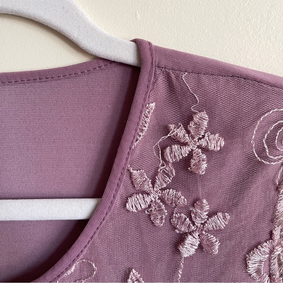 y2k mauve lace overlay tee small medium - Picture 4 of 4